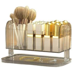 Boîte de rangement cosmétique de bureau Maquillage Pinceau Organisateur Bijoux Rouge à lèvres Compartiment Conteneur pour Bathr - Neuf
