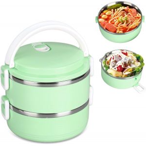 Lunch Box, 5 Compartiments En Acier Inoxydable De La Chaleur Boite Repas Avec Baguettes Cuill&egrave;re Bol &Agrave; Soupe Pour &Eacute;cole Bureau Ou Pique-Nique - Neuf
