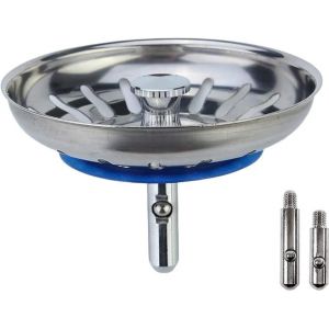 Jexnovashop-Minismus Bouchon Évier Cuisine Filtre Avec Goupille Réglable - Universel Cuisine Bouchon Évier, Panier Crépine Pop-Up, Inoxydable, Compatible Lave-Vaisselle (80mm) - Neuf