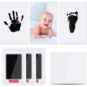 Kit D'empreinte De Pied Et De Main De B&eacute;b&eacute;, 9pcs Kit D'empreinte B&eacute;b&eacute; L'encre S&ucirc;re Est Inoffensive Pour La Peau De B&eacute;b&eacute;, Utilisez Pour Le Souvenir Familial Cadeau De Bapt&ecirc;me De B&eacute;b&eacute; - Neuf