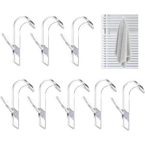 Crochet Radiateur Rond 8 Pcs Crochet À Serviettes Crochet Serviette Salle De Bain Crochet Radiateur Seche Serviette Porte-Serviettes Serviette Pour Tous Les Radiateurs Standards-Transparent - Neuf