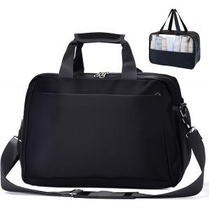 RFCBC-Sac de voyage pliable Ryanair 40 x 20 x 25 cm avec sac humide amovible, Ryan Airlines Bag 40 x 20 x 25 cm, Modèle noir/B + 1 trousse de toilette, unisexe - Neuf