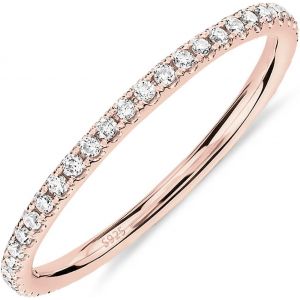 Kalanka-14k Gold Plated Sterling Silver Cz Simulated Diamond Stackable Ring Eternity Bands For Women - Neuf