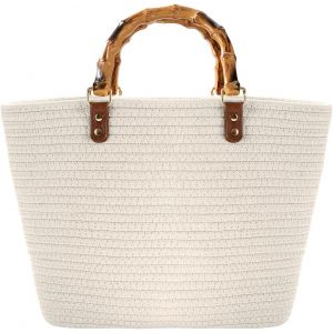 SJZG-Tote Bag Summer Sac De Plage Pour Femmes Grand Sac &Agrave; Main Hand-Woven Avec Top-Handle Vintage Sacs De Courses Pour Voyage Date Vacances - Neuf