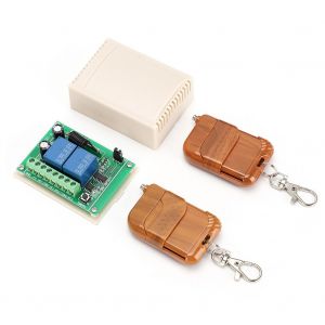 Kit de telecommande a 2 boutons avec recepteur bidirectionnel et code d'apprentissage 12 V CC - Neuf