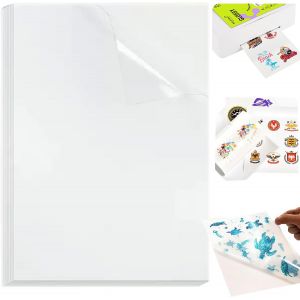 CHECARZHN--NO1-30 Feuilles De Papier Autocollant En Vinyle Pour Imprimante À Jet D'Encre, A4 Papier Autocollant Transparent, Papier Autocollant Étiquette Adhésif Imprimable Pour Etiquettes Diy - Neuf