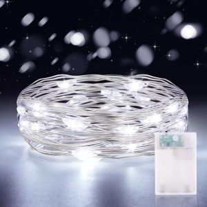 TRAHOO-Guirlande Lumineuse &agrave; Piles, 2M 20LEDs Mini Guirlande Led avec Minuterie &Eacute;tanche Guirlande pour Bouteille Chambre No&euml;l Halloween Mariage F&ecirc;te Jardin Pot Mason Maison - Neuf