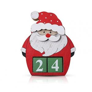 No&euml;l calendrier (p&egrave;re) en bois, d&eacute;coration de No&euml;l d&eacute;coration de No&euml;l de l'Avent calendrier compte &agrave; rebours - Neuf