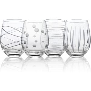 Verres &Agrave; Vin Sans Pied Grav&eacute;s &iquest; Lot De 4 - Neuf