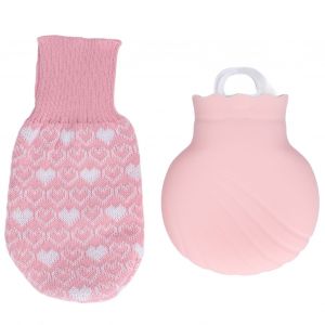 Hjlian Sac Pour Bouillotte En Silicone Antideflagrant Avec Housse En Tricot Pour La Vie De Famille 245 Ml Rose - Neuf