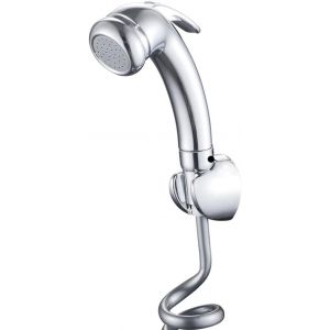 Pommeau de douche haute pression avec d&eacute;clencheur et douchette &agrave; main pour toilettesfiletage 1/2"chrom&eacute;pour camping-carcaravanebaignoirebateautoilettescampingavec bouton marche/arr&ecirc;t - Neuf