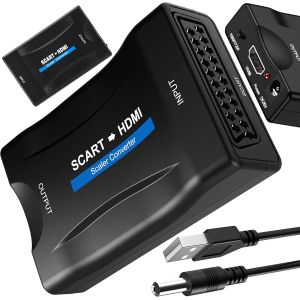 VornixorSarlshop-Convertisseur SCART vers HDMI, Adaptateur Convertisseur Audio vid&eacute;o HD 1080P pour HDTV STB VHS Xbox PS3 Sky Lecteur DVD Blu-Ray, HDTV VHS PAL, Adaptateur NTSC3.58. NTSC4.43 - Neuf