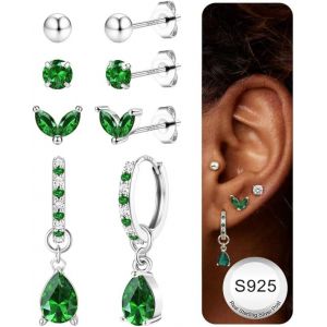 Kal-Boucles D'oreilles Femme Argent 925 Plaqu&eacute; Or 14k Cr&eacute;oles Argent Boucles D'oreilles Piercing Oreille Helix Cartilage Petites Boucles D'oreilles Femme Or Pour Piercings Multiples - Neuf