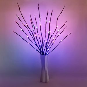 Subzonal-Branche Lumineuse Led Avec 60 Led, 3pcs Led Brindille Lumières Coloré, 73cm Pliable Branches De Brindilles Illuminées, Lampe Pour Décoration Pour Vase Arbre, Convient Pour Noël, Fête, Intéri - Neuf