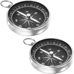 Boussole De Poche &iquest; Boussole De Survie Avec Porte-Cl&eacute;s Pour Randonn&eacute;e Et Camping - Neuf