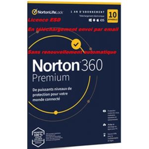 Logiciel - Norton - 360 Premium 2024 - 10 Appareils - 1 An - 75 Go Cloud - Neuf