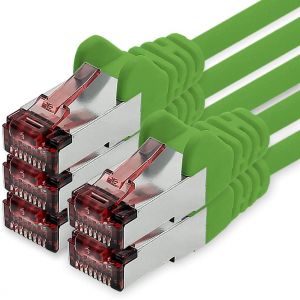 KAL-C&acirc;ble R&eacute;seau Cat.6 5M Vert - 5 X C&acirc;ble Ethernet Lankabel Cat6 C&acirc;ble R&eacute;seau Lan Sftp Pimf Patch Cable 1000 Mbit S - Neuf