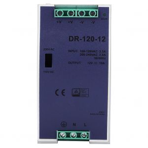 Alimentation DR-120-12, sortie monophasee haute precision, rail DIN, 120 W, 100-120 V, 3,3 A, 200-240 V CA, 2,0 A - Neuf
