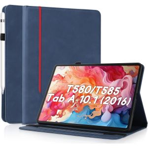 NAERYUT-Coque Pour Samsung Galaxy Tab A 10,1 Pouces 2016 (T580/T585,Pas Pour Le Modèle 2019)-Étui Housse De Protection Cuir Pu Avec Fonction Support/Portefeuille Coque Tablette (Bleu) - Neuf