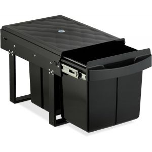 Poubelle Encastrable Pour La Cuisine, 3 Bacs, 15 Litres Et 8 Litres, Hlp : 34,6 X 34 X 51,8 Cm, Noire - Neuf