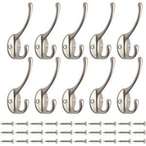 10PCS Pat&egrave;re Porte Manteau Murale Vintage Crochet M&eacute;tal De Porte Chapeau Crochet R&eacute;tro pour Porte-Manteau Salle de Bain Cuisine Fonte De Fer Laiton Design (Contient des Vis) - Neuf