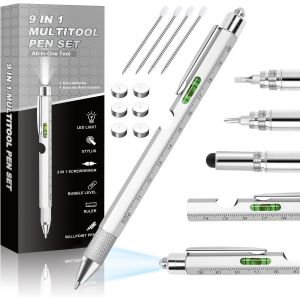Stylo Multifonction Unique Pour Homme, Cadeau Pour Homme, Papa, Cadeau D'anniversaire Pour Homme, Ingénieur De Bureau, Menuisier, Outil De Construction - Neuf