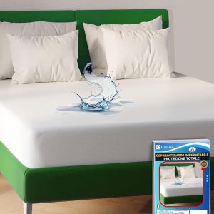 Lbgwp60-Protègematelas Double ¿ Protection Totale Imperméable | Souple, Respirant, Protège Du Matelas | Protège Contre Les Liquides | Daunex Italia ¿ Largh. 165 170 180 200 X Long. 190200 - Neuf