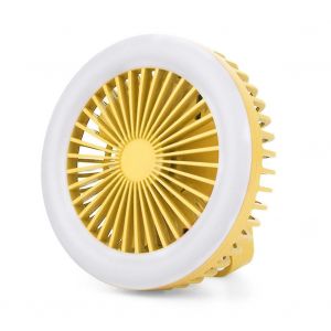 1pc Portable Mini USB Ventilateur Pliable Multi-usages Ventilateur avec Mousqueton Silencieux en plein air du Ventilateur Jaune - Neuf
