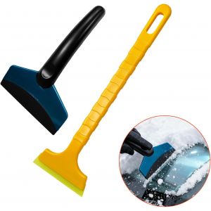Gratte-Vitre Efficace Et S&ucirc;r Pour Voiture, Ensemble De Trois Pi&egrave;ces, Ice Scraper, Mat&eacute;riaux De Haute Qualit&eacute;, N'endommagera Pas Votre Voiture, D&eacute;givrage Et D&eacute;neigement - Neuf