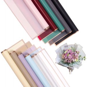 Papier D'emballage De Bouquet,20 Pièces De 10 Couleurs Papier D'emballage De Fleurs Imperméable,Pour L'emballage De Cadeaux,Emballage De Bouquets De Fleurs Pour Magasins De Fleurs 58cm - Neuf