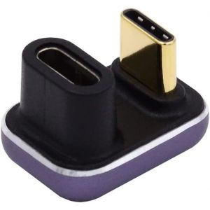 KALANKA-Cablecc Adaptateur vidéo USB 4 Type C 240 W Puissance 40 Gbit/s Données 8K Mâle vers Femelle Opposé en forme de U coudé vers l'arrière pour téléphone NS Ordinateur portable - Neuf