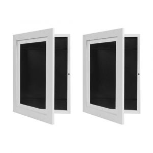 Ensemble de 2 cadres pour dessins d'enfants, pr&eacute;sentoir en bois pour dessins au format A4, capacit&eacute; de 150 feuilles, fermeture magn&eacute;tique, fixation murale. - Neuf