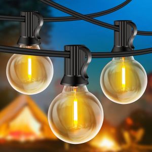 KAL-Guirlande Lumineuse Exterieure 10M, 20+2 Ampoules G40 Incassable,Plug&Play,Étanche,Guirlande Guinguette Led Connectable,Pour Jardin Balcon Maison Mariage Fête Noël Intérieur [Blanc Chaud] - Neuf