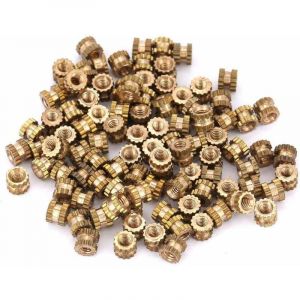 100pcs M2 Écrou Moleté Insert Fileté Cylindrique Écrou Filetage Femelle en Laiton Écrou Incorporé Écrou Insert Moleté Écrou,M2X4 X 3.5 - Neuf