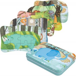 MDY-Puzzle Enfant 2 3 4ans, 5 Niveaux de Difficulté Différents Jouet Puzzle pour Enfants, Jouet Puzzle en Carton Éducatif Parfait pour Garçons Filles de 2 Ans +¿Éléphant¿ - Neuf