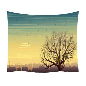 Tapisserie murale en polyester T63 Ciel de fin d'automne 95 x 73 cm - Neuf