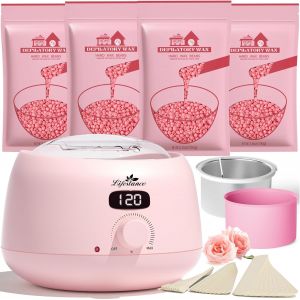 Chauffe Cire Epilation Professionnelle Pour Femme Avec 400g Perles, 30 B&acirc;tonnets De Cire Et Un Bol En Silicone Pour Tout Le Corps - Neuf