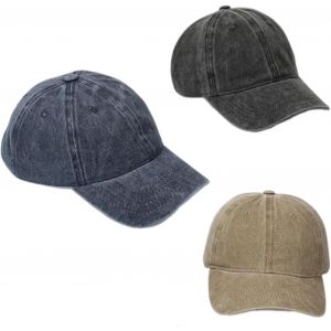 Jexnovashop-3 Pi&egrave;ces Casquette De Baseball, R&eacute;glable Casquettes Sport Ext&eacute;rieur, Coton Anti-Soleil Baseball Cap, R&eacute;glables - En Coton D&eacute;lav&eacute;, Sport Ext&eacute;rieur Sunhat, Pour Golf, Running - Neuf