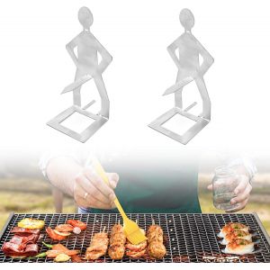 KAL-Support À Saucisses Pour Barbecue 2 Pièces 205 X 75 Mm Acier Inoxydable Support Créatif Pour Saucisses Homme Debout Support À Saucisses Portable Accessoires Barbecue Cadeaux Pour Hommes - Neuf
