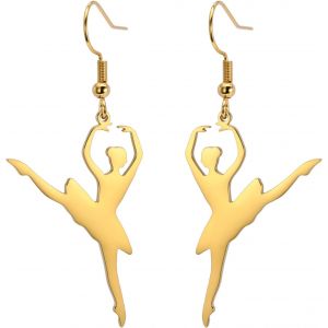 Kal-Boucles D'oreilles Gymnastique Ballerine Boucles D'oreilles Danse Ballerine Boucles D'oreilles Pendantes Danse Ballerine Inspiration Bijoux Danse Ballerine Cadeaux De Récital Pour Femmes - Neuf