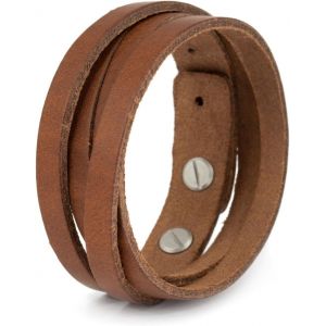 Eryi-Bracelet En Véritable Cuir Italien, Pour Homme ¿ Bracelet Réglable Double -Tour Avec Fermeture En Laiton ¿ Cuir De Haute Qualité Au Tannage Végétal ¿ Idée Cadeau Parfaite - Neuf