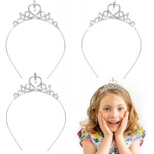 Kalvd-Lot De 3 Diadèmes En Cristal Pour Filles Avec Strass,Princess Crown Tiara-Accessoires Pour Cheveux-Pour Femme Et Fille - Neuf