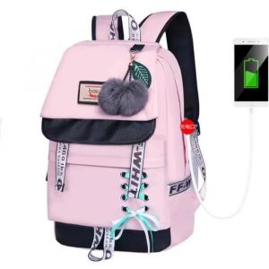 Sac &agrave; Dos Femme - Rose - Toile - Imperm&eacute;able - Multifonctionnel - Neuf