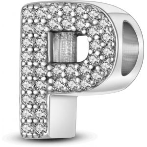 Charme Perles En Forme De Lettre De A &Agrave; Z Pour Bracelet, En Argent Sterling 925, Compatible Avec Les Bracelets Et Colliers Pandora, Compatible Avec Les Bracelets Europ&eacute;ens Pour Femmes Et Filles Kjc874 - Neuf