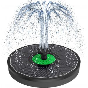 Fontaine Solaire Extérieur 3.5W 2025 Upgraded,Solaire Flottant Fontaine Mini Jardin Pompe Fontaine Solaire Flottante avec 8 Buses pour Bain d'oiseaux,Étang,Piscine,Patio,Décoration de Jardin - Neuf
