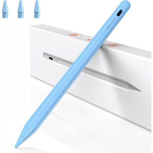 Stylet pour iPad Compatible 2018-2025, Stylet Magn&eacute;tique Haute Pr&eacute;cision, Recharge Rapide 15 Min, Rejet de Paume, Sensibilit&eacute; &agrave; l'Inclinaison, pour iPad Pro/Air/Mini/6-11 G&eacute;n&eacute;ration - Bleu - Neuf