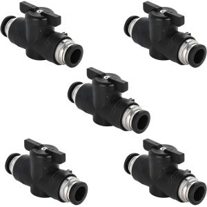 Connecteur pneumatique 8 mm, 5 pièces, vannes d'arrêt pneumatiques à air comprimé, câble rond, tuyau pneumatique 8 mm, connecteur direct pneumatique pour raccord rapide de gaz - Neuf