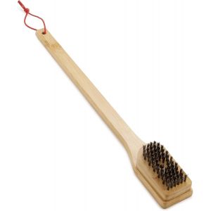KAL-Brosse De Barbecue En Bambou -Grand, 46Cm, Avec Une Longue Poignée, Poils En Acier Inoxydable, Pour Un Nettoyage Efficace De Tous Les Grils, En Matériau Durable -Marron (6275) - Neuf