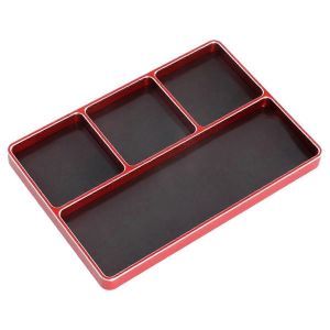 1/10 1/8 RC Mod&egrave;le De Voiture M&eacute;tal CNC Four-Grille Simple Vis Disque Bo&icirc;te De Rangement &Eacute;crou En M&eacute;tal Plateau De Vis, Rouge - Neuf