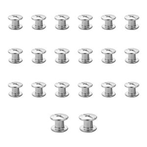 Lot de 20 vis Chicago M5x5mm Chicago Vis de reliure Chicago Rivet à clous en métal Vis Chicago à tête cruciforme pour ceinture en cuir Bricolage Livre de scrapbooking-Argenté - Neuf